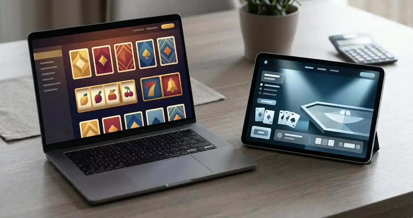 Skärmar med abstrakta spelkort för spelautomater och live casino